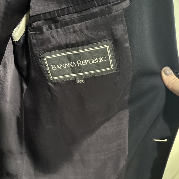 Banana Republic Men's Navy Suit Jacket Made In Italy 40R - Picture 3 of 5